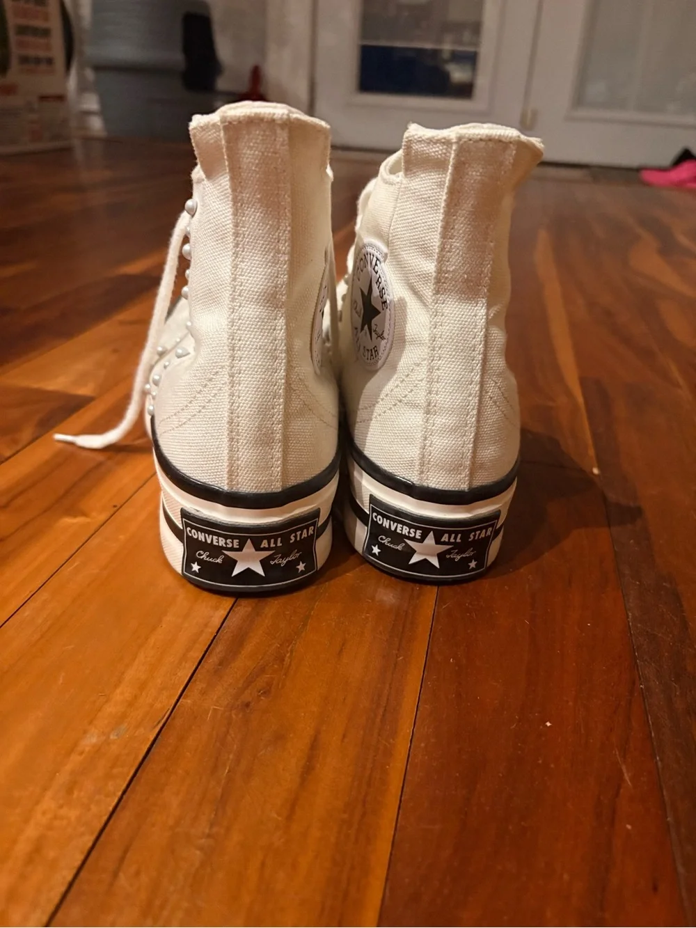 White High-Top Platform Canvas Sneakers